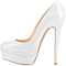 Only maker Damen Doppel-Plateau Pumps Stiletto High Heels Elegante Damenschuhe Lackoptik Weiß 36 EU