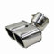 WPCASE Auspuffblende Auspuffblende Doppelrohr Gebogen Auspuff Edelstahl Auto Auspuff Endrohr Doppel Auslass Vierkantmundrohr Curved, 7.5cm