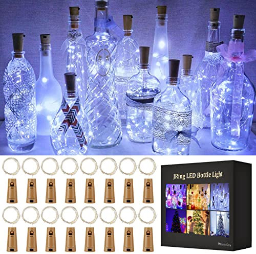 JRing 16 Pack Luz de Botella, Luz Corcho Led, Luces Botellas de Vino 2m 20 LED Guirnaldas Luminosas Decorativas Luces