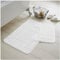 GC GAVENO CAVAILIA Greek Key Pattern Bath Mats 2 Piece Sets Non Slip, Soft Washable Rug Quick Dry Water Absorbent Bathroom Shower Mat & Pedestal Set, White