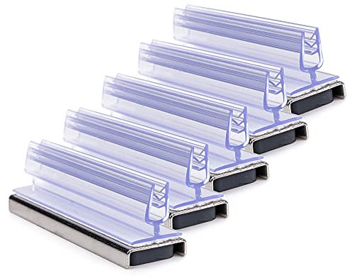 magnets4you - 5er PackMagnetische Schilder- & Kartenhalterung, vertikal | Hält Materialstärken bis 2mm | perfekt für Präsentation von Werbung/Informationen im Verkaufsbereich oder auf Messen