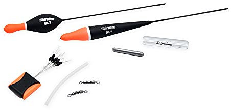 Smaragd Sbirulino Set ideal zum Forellenangeln, Tremarella mit Schwimmer, Angelglas, Slim Blei, dreifache Wirbel und Silikonstopper