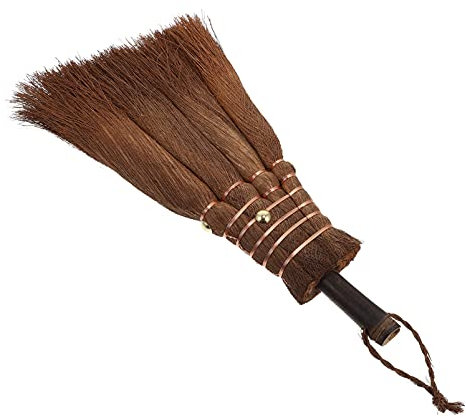Small Broom Hand Broom Soft Bristle Small for Indoor Outdoor Natural Palm Bristles Corn Whisk Broom