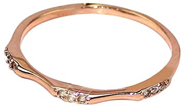 Musihy Verlobungsring, Zeigefinger Ring Dünner Ring Zirkonia Weiß Ringgröße 57 Pärchen Geschenk