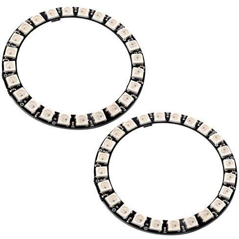 Sparkleiot WS2812B LED Ring 24 Bits Programmierbar RGB 5050 mit integriertem Treiber für Arduino Raspberry Pi ESP32 (2 Stück)