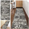 KCYXSMAX Teppich Läufer Flur Grau Blume Muster Küchen Teppich 60 * 150cm Weich Polyester Lange Küchenläufer für Korridor Schlafzimmer Wohnzimmer Geometrisches Waschbar Meterware Anpassbar