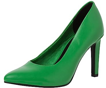 MARCO TOZZI Damen Pumps Spitz Vegan, Metallisch (Grün), 36 EU