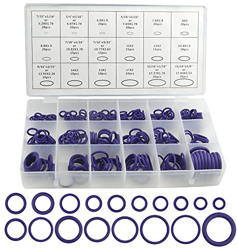 BGTXINGI Lot de 270 rondelles de réparation en caoutchouc avec joint torique, 18 tailles pour la plomberie, la réparation automobile, les raccords d'étanchéité à air ou à gaz (violet)