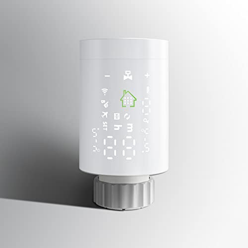 SONNI Thermostat Heizung Zigbee 3.0 Heizkörperthermostat digital Smart Home smartsystem mit Kindersicherung,Urlaubsmodus,Fensteröffnungsinduktionsmodus - Steckertyp M30 x 1,5