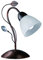 lightling Theresa Tischleuchte, Tischlampe rostfarben antik, Schirm aus Glas in weiß alabaster, exkl. 1 x E14 max 40 Watt Leuchtmittel, Höhe: 32 cm