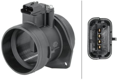 HELLA 8ET 358 095-641 Mass Air Flow Sensor - 4-pin connector - Pipe-neck