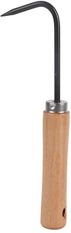 Gardening Tool, Bonsai Tool Root Pick Rake Gardening Steel Hook with Ergonomic Wooden Handle, Hand Tools