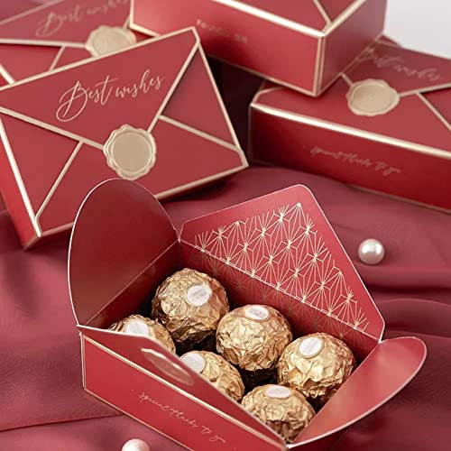 Konfetti Geschenkbox, 25 PCs Geschenkbox mit Deckel, Überraschungs Box Geschenkverpackung für Geburtstag, Valentinstag, Hochzeiten, Weihnachten (Rot)