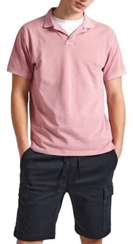 Pepe Jeans New Oliver Gd, Polo a maniche corte Uomo, Rosa (Ash Rose Pink), S