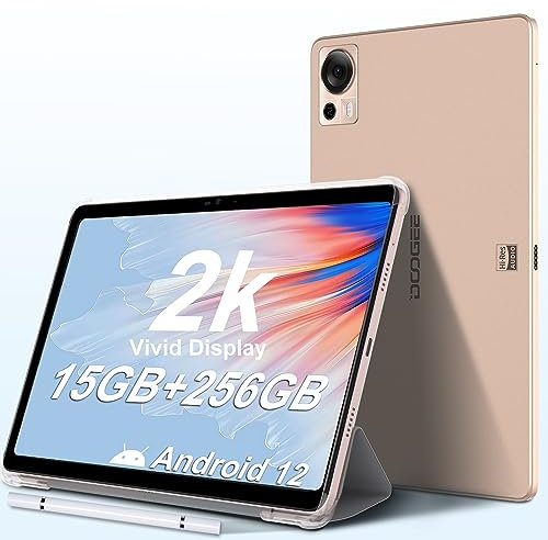 DOOGEE T20 Tablet 10.4 inch, 15GB (8+7GB) RAM+256GB ROM/1TB, 2000×1200 FHD+ 2K Display, Octa-Core, 8300mAh, Android 12 Tablet 4G LTE Dual SIM Tablets, TÜV Certified, Widevine L1, 16MP+8MP, WiFi,Type C