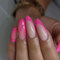 Almond False Nails Medium, 24Pcs Rose Red Glitter French Fake Nails, Ballerina Press on Nails with Nails Glue Stickers, Stiletto Acrylic Stick on Nails for Women and Girls