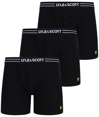 Lyle & Scott Herren Unterwäsche: 3er-Set Boxershorts Lewis- Baumwolle, Perfect Passform, Elastischer Bund mit Schriftzug, bequem, atmungsaktiv