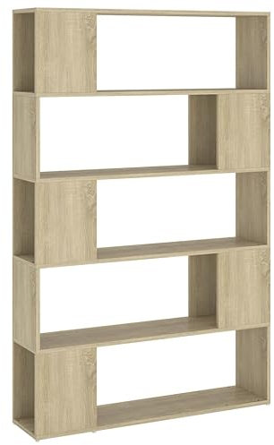 vidaXL Bücherregal Raumteiler Standregal Wandregal Bücherschrank Bürorregal Regal Aktenregal Aufbewahrung Raumtrenner Sonoma-Eiche 100x24x155cm Holzwerkstoff