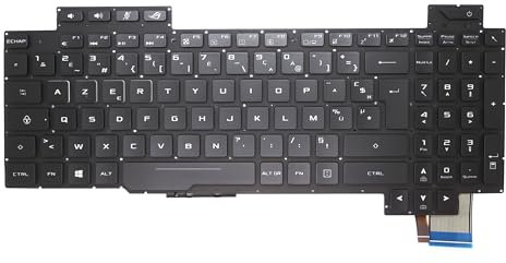 Clavier FRANÇAIS AZERTY pour ASUS ROG Strix GL503 / GL503V / GL503VD / GL503VM / GL503VS - V170146EK1 AEBKLE00010 + rétro-éclairage