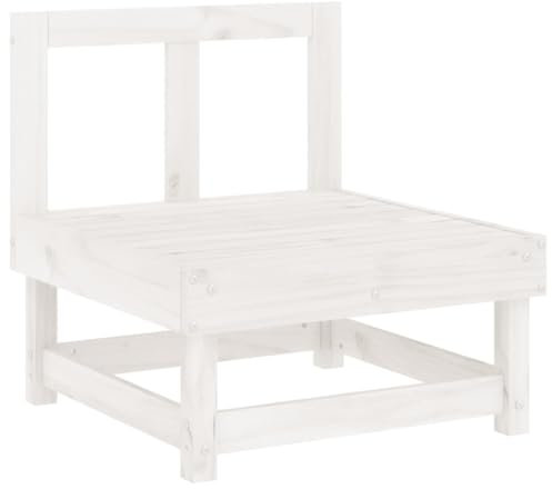vidaXL Garten Ecksofa, Modular Gartenmöbel, Sofa Lounge Sessel für Garten Terrasse Balkon, Gartensofa Gartensessel, Weiß Massivholz Kiefer