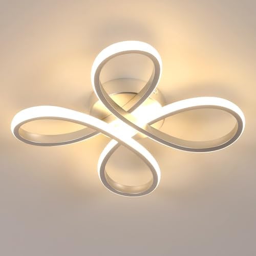 Comely LED Deckenleuchte, 4 Flammig Moderne Deckenlampe 30W 3500LM, Creative Flower Form LED Deckenbeleuchtung für Wohnzimmer Küche Schlafzimmer Esszimmer Flur, Warmweißes Licht 3000K