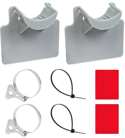 2 Stück Pool Schlauchhalter,Schwimmbad Rohrhalterung Pool Schlauchhalterung Pool Schlauch Zubehör Schlauchschellen mit Knickschutz(Grau)