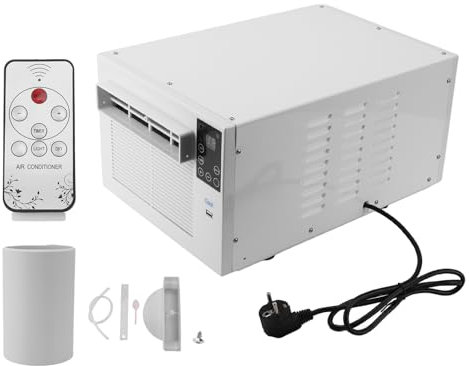 Aire Acondicionado de Ventana, Mini Aire Acondicionado Portátil de Doble Inversor 1900BTU, Ahorro de Energía, Control Táctil/remoto, Enfriador de Aire Móvil para (Estándar