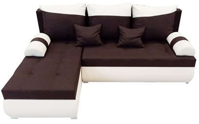 Bodo Ecksofa in braun-weiß