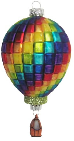 Krebs Glas Lauscha - Weihnachtsdekoration/Christbaumschmuck aus Glas - Heißluftballon - Größe: ca. 14 cm