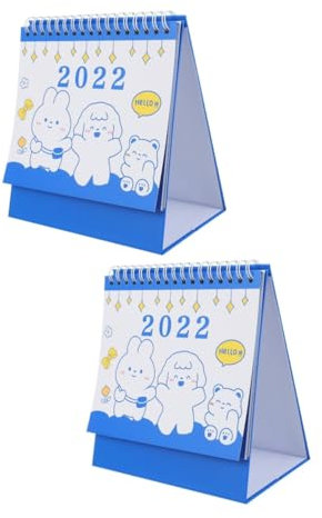 VILLCASE 2 Stück 2022 Tischkalender der Bear-Serie kleiner tragbarer Kalender Mini schülerkalender jahreskalender Cartoon-Bär-Zeitplan-Kalender 2022 tragbarer Bärenkalender Papier