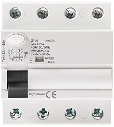 Disyuntor de corriente Residual de CA GYL9, interruptor diferencial 4P 25A 40A 63A 80A 100A 30mA 100mA 300mA 1 Uds(4P 25A,30mA)