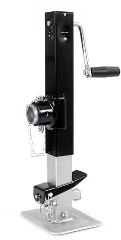 Wiltec Piede stabilizzatore per rimorchi roulotte, Max 900 kg, Regolabile in Altezza con manovella, con Pedale e Perno di Sicurezza