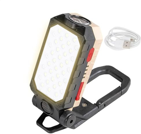 Lámpara de Trabajo Paquete de 6, Luces de Inspección Impermeables 800 Lúmenes Luz Mecánica Magnética Portátil con Carga USB Linternas COB, Luz de Trabajo Lámpara de Taller LED Luz Mecánica Magnética