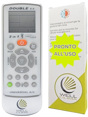 Wellclima Telecomando per termoventilatore compatibile con Argo Chic Silver, Chic White, Clover, Ghost, Kompass, Sleek – NO Chic Vecchio - vedi immagini - Preconfigurato, batterie incluse – No Timer