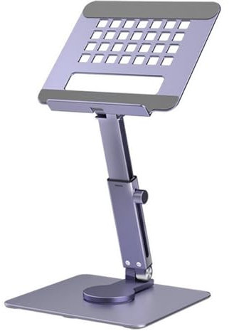 Aluminum Tablet Stand Desk Riser 360° Rotation Multi-Angle Height Adjustable Foldable Mount Dock Fit For Pro iPad(GRAY)