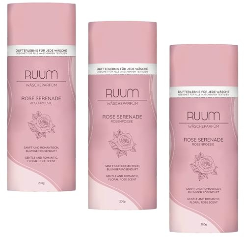 RUUM Wäscheparfüm Duftperlen Rose Serenade 3er Pack 200g | Duftperlen für Waschmaschine, Wäscheduft mit weicher, romantisch-floraler Rosennote