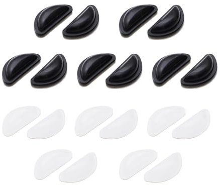 10 Pair Eyeglass Nose Pads, Ultra-Strong Grip and Ultra-Soft, Soft Silicone Nose Pad Adhesive Air Bag Anti-Slip Glasses Nose Grips for Eye Glasses & Sunglasses(Black and White)