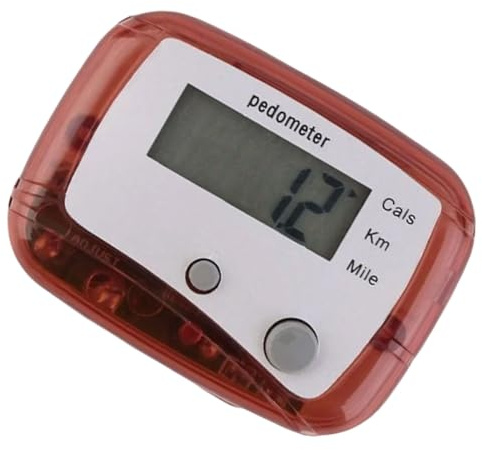 Compact Step Counter - Digital Step Pedometer, Walking Step Monitor | Portable Walking Distance Miles Km Pedometer, Lightweight Running Step Counter with Clip for Men