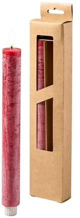 Florissima LED Stabkerzen mit Timerfunktion im 4er oder 2er Set - Wachsoptik & warmweiß flackerndes Licht - Deko für Weihnachten, Advent & Zuhause (Rot, 2er-Set - ⌀ 3 cm H: 29 cm)