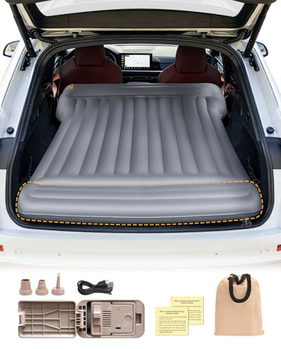 CEMOFE SUV Luftmatratze Kofferraum Auto Matratze Faltbar Auto Luftmatratze mit Pumpe Kabelloser Ruhiges Material Split-Design Tragbares mit Integriertem Kissen für Reisen Camping Outdoor