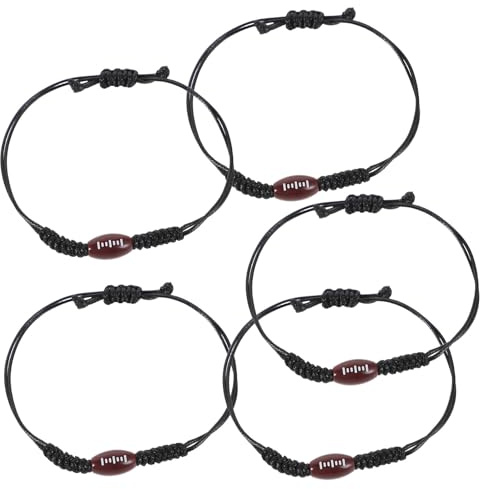 BUGUUYO 5 Stück Teiliges Verstellbares Rugby sportarmband für Damen Kreatives Geflochtenes Fan armband Komfortabel Anpassbare Wristbands Vielseitiges Accessoire für Spieltag und Sportfans