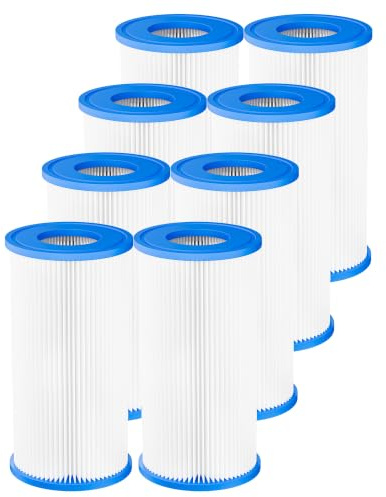 DAYEAR Cartucce Filtro di Ricambio per Piscine di Tipo A/C Confezione da 8 | Filtro da piscina riutilizzabile di tipo sostituzione A/C compatibile con 29000E/59900E per pompa di filtro 1000/1500/530 GPH