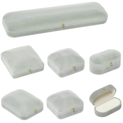 Bofanze 6 Set Schmuck Geschenkbox Samt Kleine Schmuck Geschenkverpackung | Samt Schmuckschachtel SchmuckBoxen Samt für Armband, Anhänger, Kette, Armband, Ring und Ohrringe