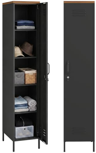 HOMCOM Armoire métallique verrouillable 183 cm, Noir