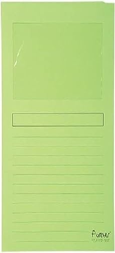 Exacompta 50107E Fenstermappen Packung, 100 Stück, mit Organisationsdruck aus Recycling-Karton 120 g, forever, Din A4, hellgrün