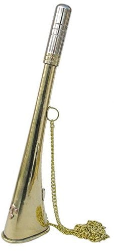 Nebelhorn ca. 23cm mit Kette Messing Tröte