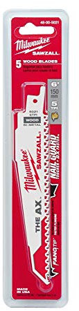 Milwaukee 5x Säbelsägeblätter - The AX. 6/150mm Nagelfest 48-00-5021
