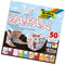 folia 492/1010 - Faltblätter Japan, 10 x 10 cm, 80 g/qm, 50 Blatt sortiert in 10 Motiven - ideal für wunderschöne Faltfiguren und -formen