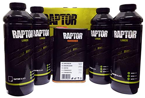 UPol Raptor Tough Urethene Coating Truck Bed Liner in Black - Trailers - Boats 2Pack Protects Against Rust/Corrosion/Salt/Damp/Extreme Temperatures Restores to an Even/Prestine Finish