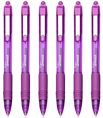 Z-Grip Smooth Lot de 6 stylos à bille rétractables Violet